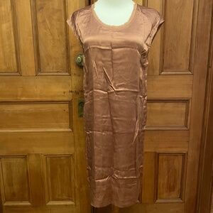 Club Monaco 100% Silk satin mini dress in dusty rose pink sleeveless XS